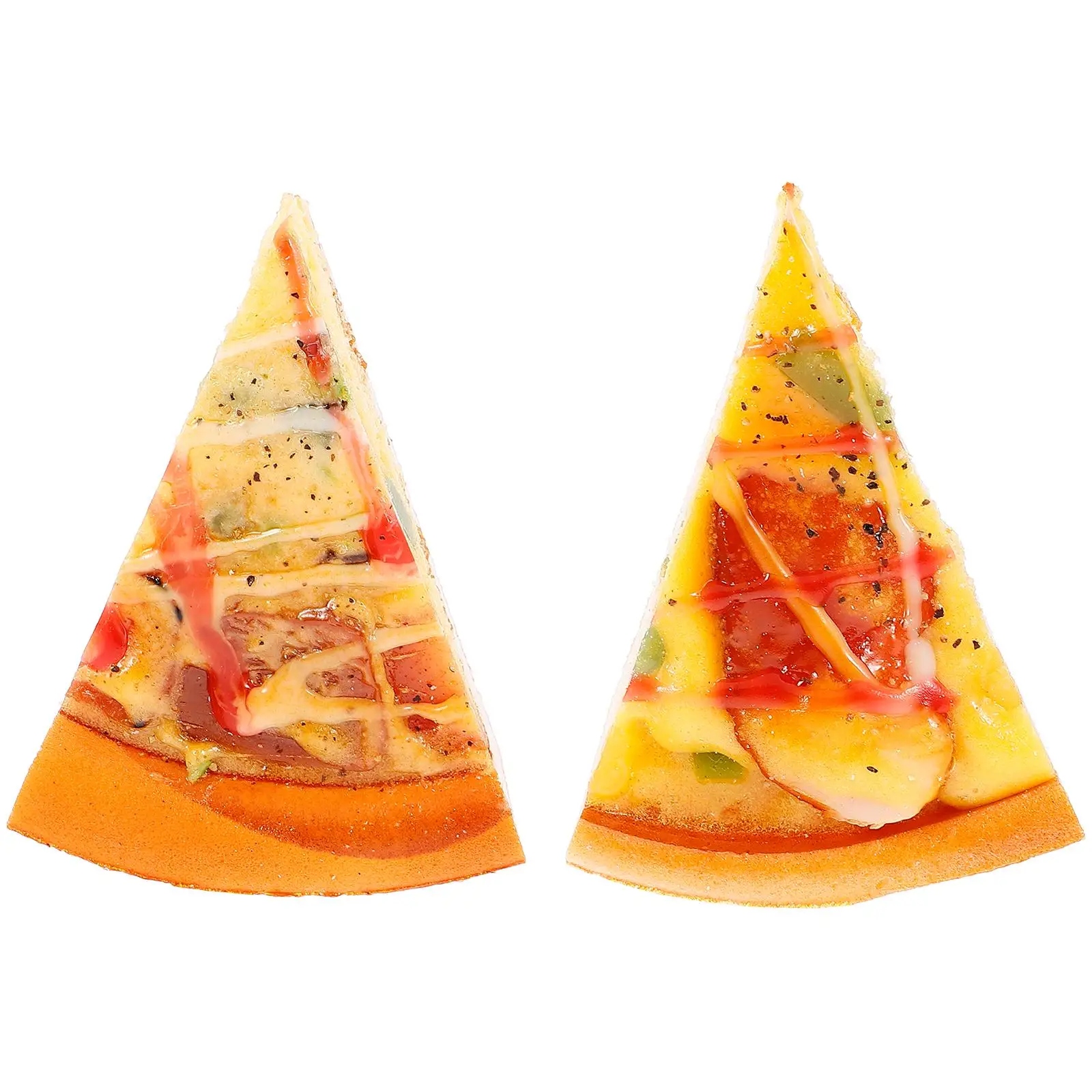 

2 Pcs Simulation Pizza Realistic Slice Model Household Display Artificial Decoration Pu Ornament