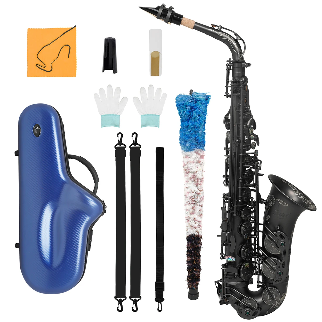 Factory Wholesale Eb Alto Saxophone Black Nickel Plated Brass Student Set With Case Mouthpiece Accessories