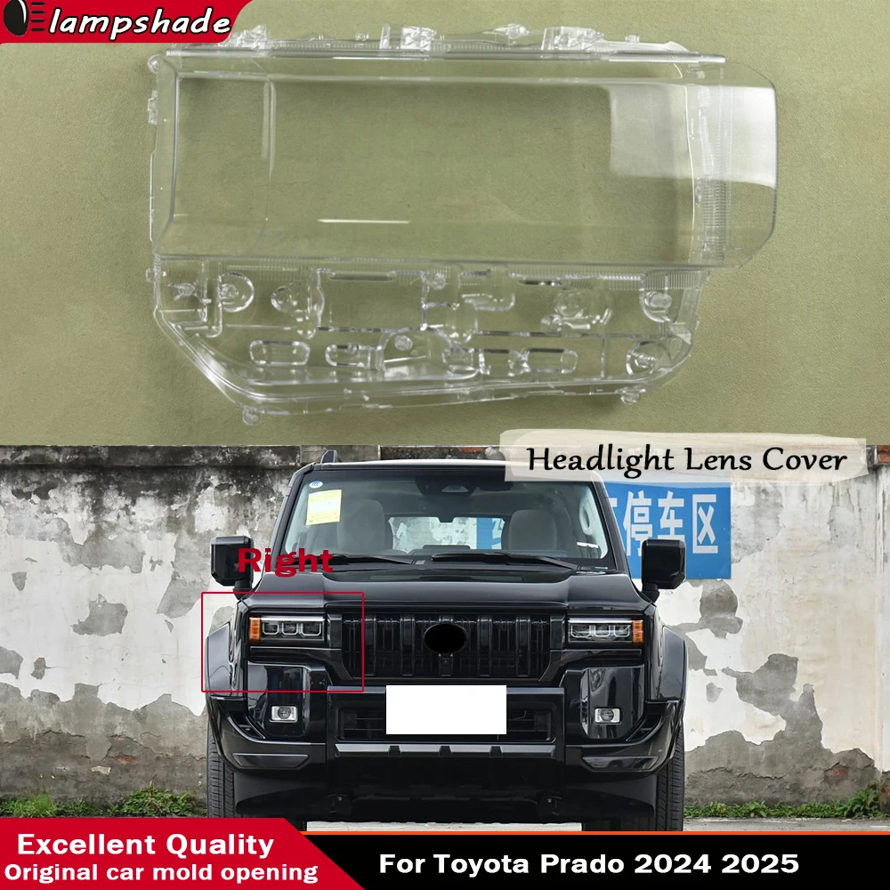 

For Toyota Prado 2024 2025 Left Right Transparent Headlight Lens Cover Headlamp Lampshade Lampcover Head Lamp Glass Shell