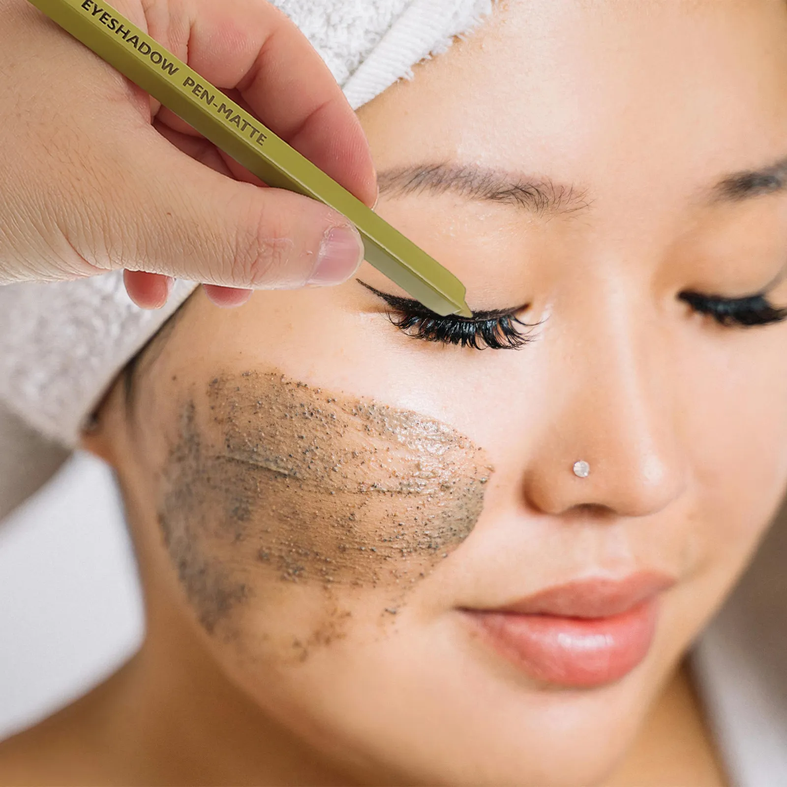 1 Juego de lápices de sombra de ojos para maquillaje, aspecto mate, deslizamiento suave, uso durante todo el día, delineador de ojos incluido, barra fácil de usar para principiantes, portátil