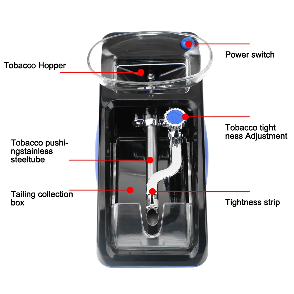 EU US Plug Electric Automatic Tobacco Roller Smoking Tool Smoking Accessories DIY Injector Maker Cigarette Rolling Machine view 2