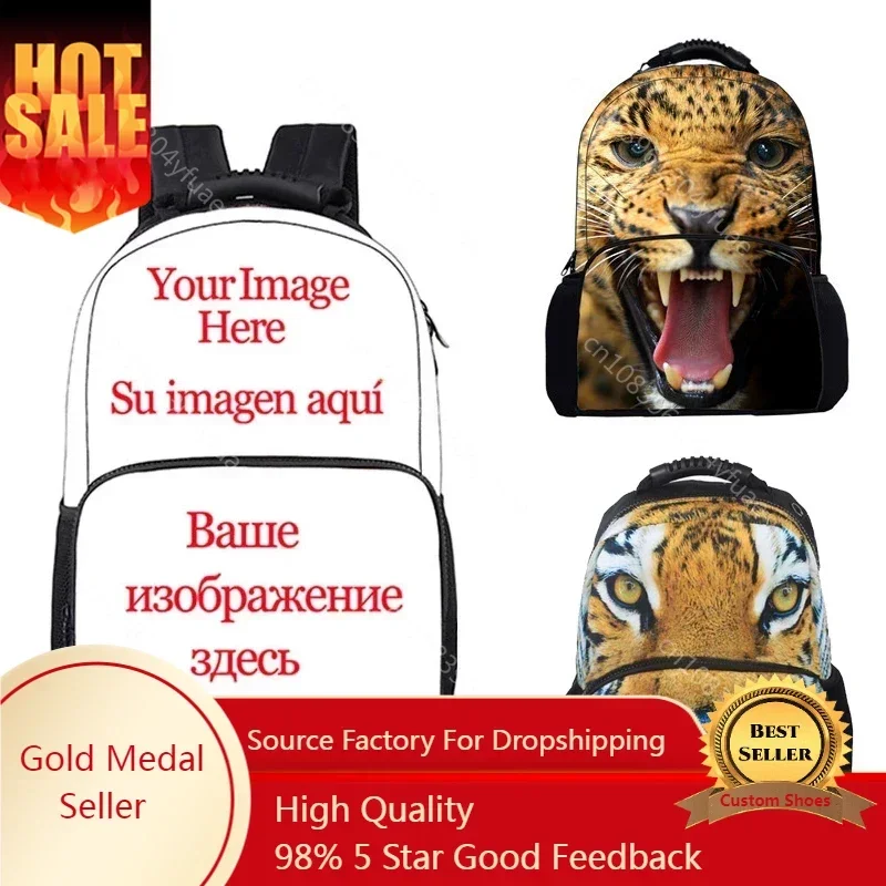 

17 Inch Customize Your Image Backpack For Teenage Travel Bags Children School Bags Kids Cute Puppy Dog / Kitten Cat Book Bag