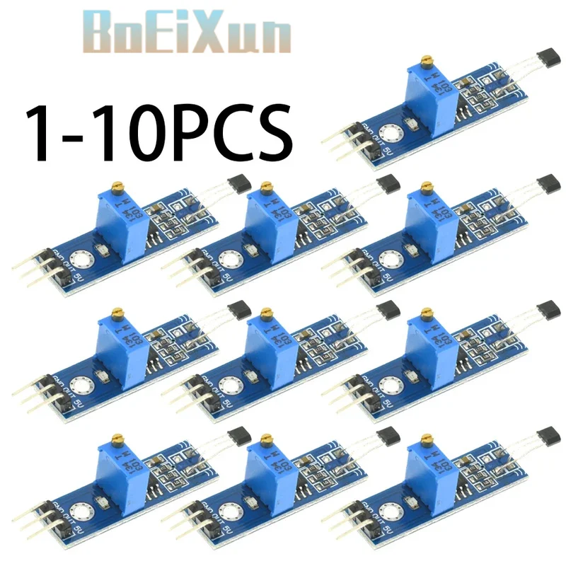 1-10PCS YS-27 Hall Effect Sensor Module Digital Switch for Speed RPM Revolution Counting Motor Rotation Detection 3.3V 5V