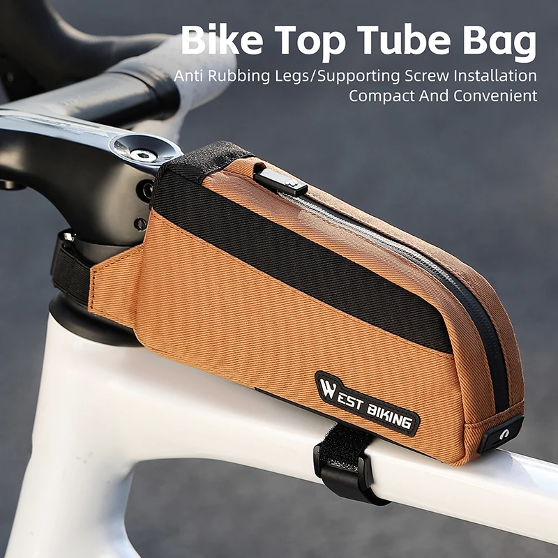 غرب ركوب الدراجات دراجة العلوي كيس أنبوب مع البراغي والأشرطة المزدوج شنت الدراجة الجبلية الطريق الإطار الأمامي أكياس ايرو الحصى الدراجة الملحقات