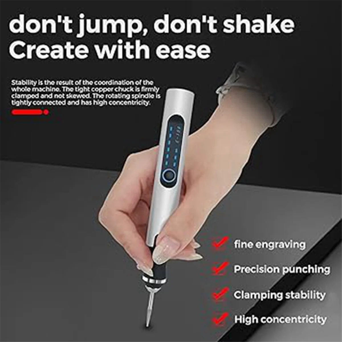 Mini Electric Grinder Cordless Electric Drill DIY Engraving Pen Engraving Machine Electric Small Grinding Pen(B)