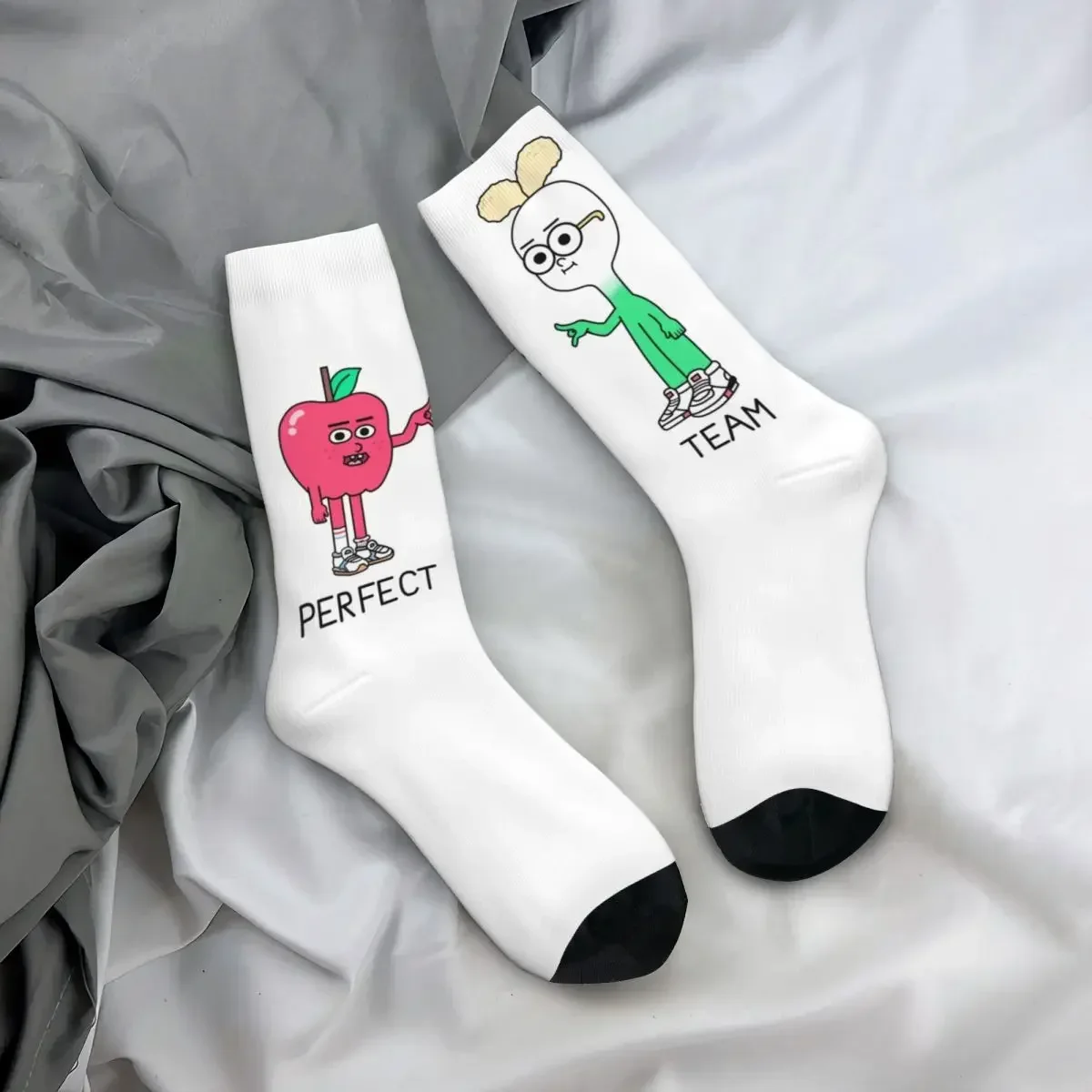 Calcetines largos de manzana y cebolla para hombre y mujer, medias absorbentes Harajuku, accesorios para todas las estaciones, regalo de cumpleaños