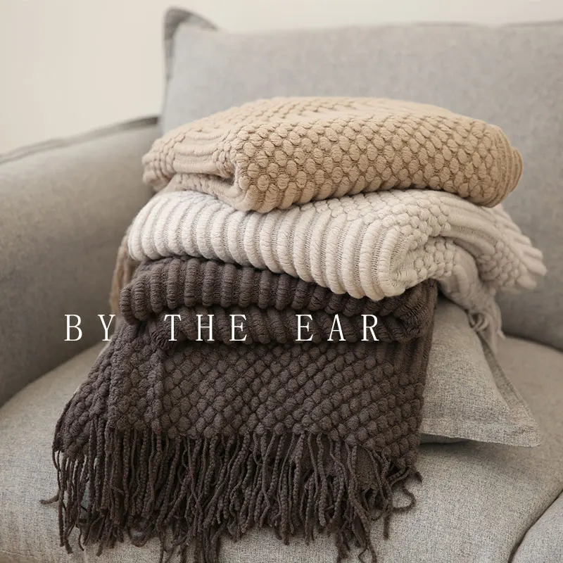 

Sofa Office Tassel Blanket Shawl Bubble Nap Flannel Winter Warm Blanket Soft Cover Couverture Polaire Home Textile