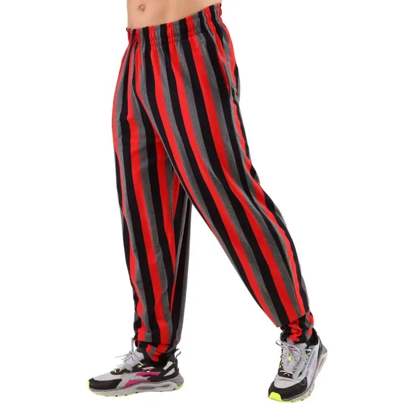 Summer New Men's Pants Street Fashion Stripe Printed Multi Color Loose Leisure Outdoor Sports Fitness Pants