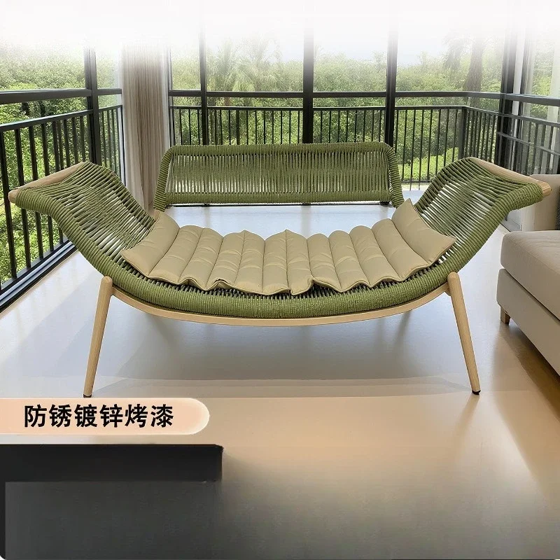 Rocking chair sandalwood concubine chair balcony recliner rattan sofa single small apartment bedroom home