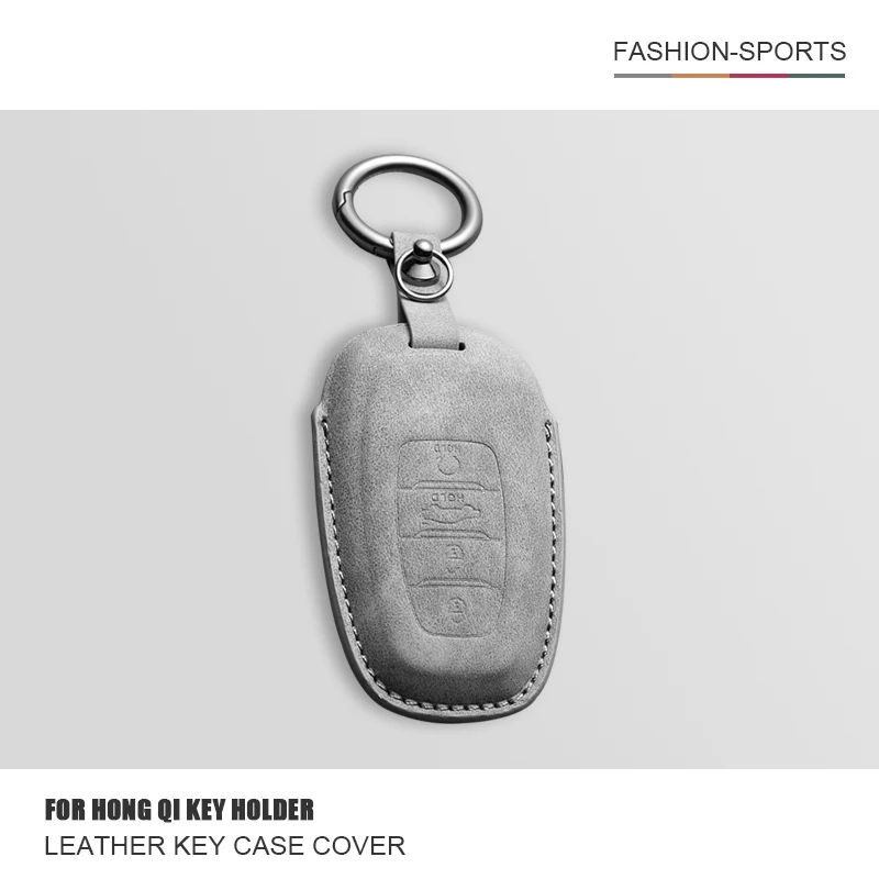 

For Hongqi H5 H7 H9 HS5 HS7 EHS9 E-HS9 Leather Car Key Case Cover Keychain Keyring Car Key Protector Shell Car Fob Accessories
