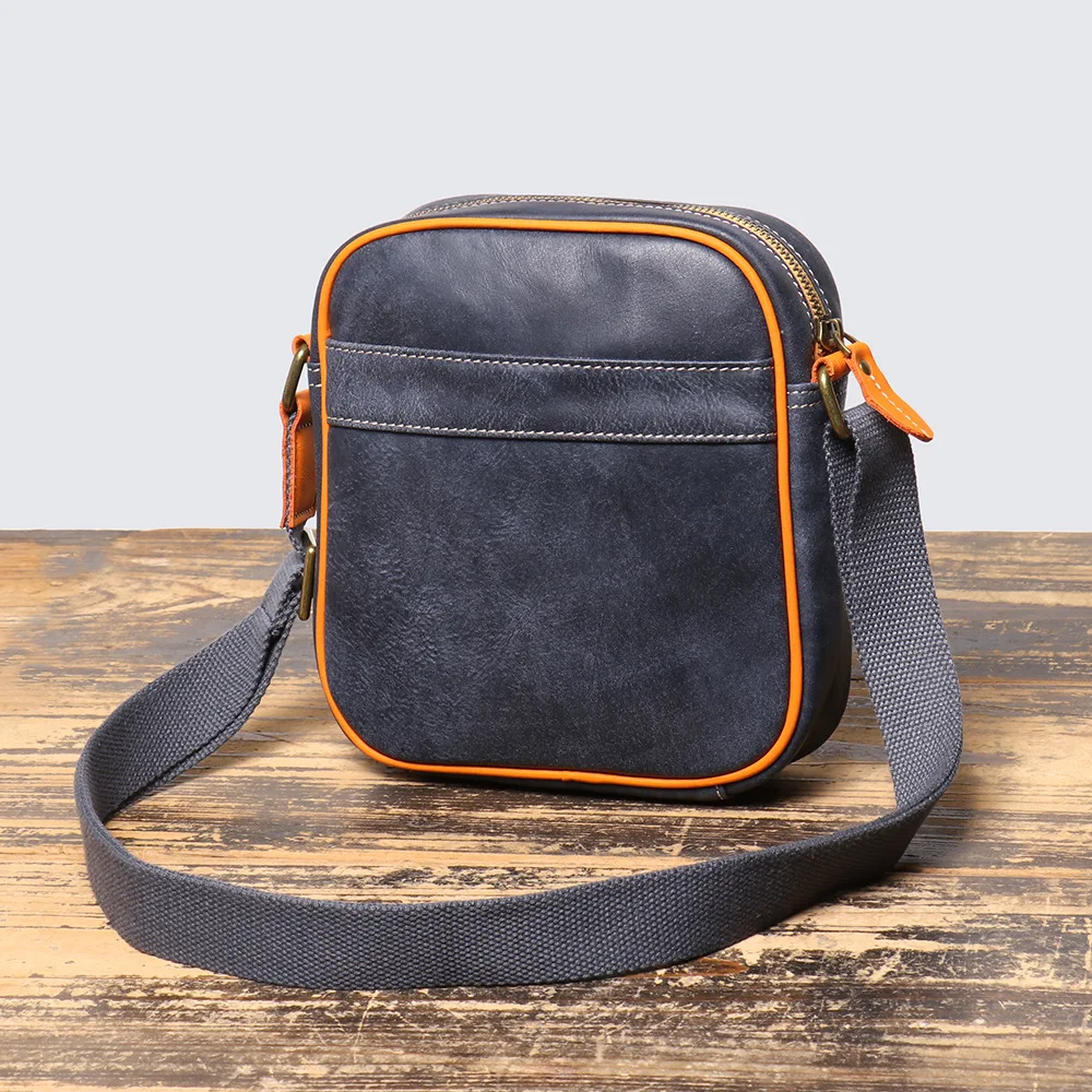 Vintage Men's Bag Genuine Leather Men's Shoulder Bags Casual Minimalist Crossbody bags 7.9-inch iPad bag сумка мужская деловая
