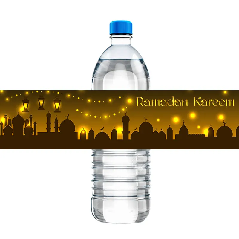 10 pz, Eid Mubarak etichette per bottiglie d\'acqua Ramadan Kareem adesivi decorativi musulmani islamici festa festa Candy Bar Wrapper adesivi