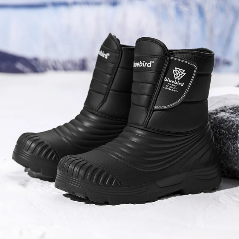 

Men Snow Boots Thickened Cotton Shoes Waterproof Outdoor Warm Boots Lightweight Plus Size Winter Shoes Platform Plush Ankle Boot