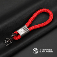 Car Key Chain Leather Zinc Alloy KeyRing For Morris Garages MG Cyberster MG3 MG5 MG7 MG6 ZS ES5 ONE HS MG4 EV Cyber X MARVEL R