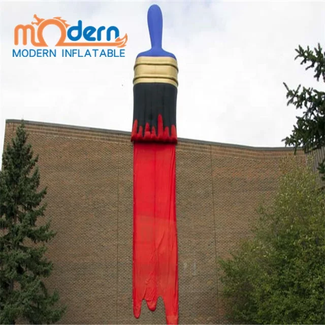 Giant Inflatable Balloon Handle Painting Brush Sculptures 210D Oxford Cloth 5m Size Electric Air Pump Digital Printing