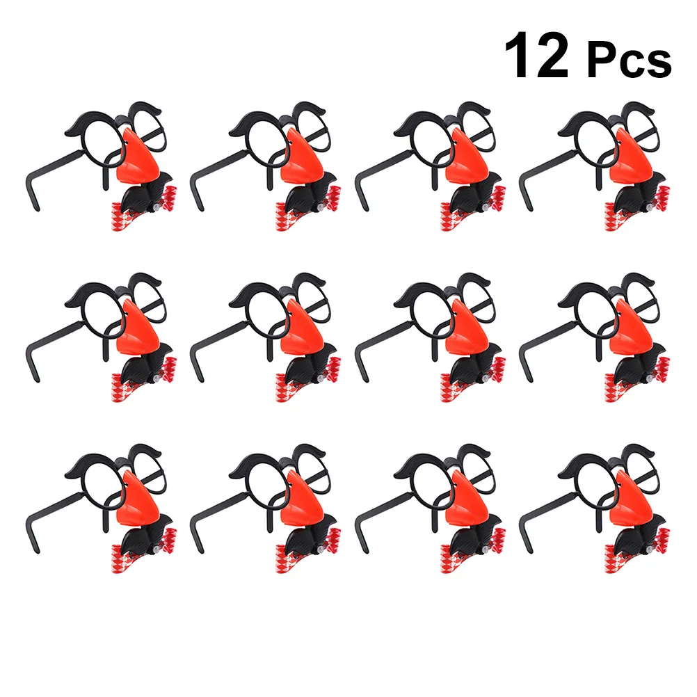 12 szt. Przebranie Okulary Wąsy Nos Brwi Gwizdek Rekwizyty Kostiumowe Lekka Okrągła Oprawka na Halloween Cosplay Imprezę Dowcipy