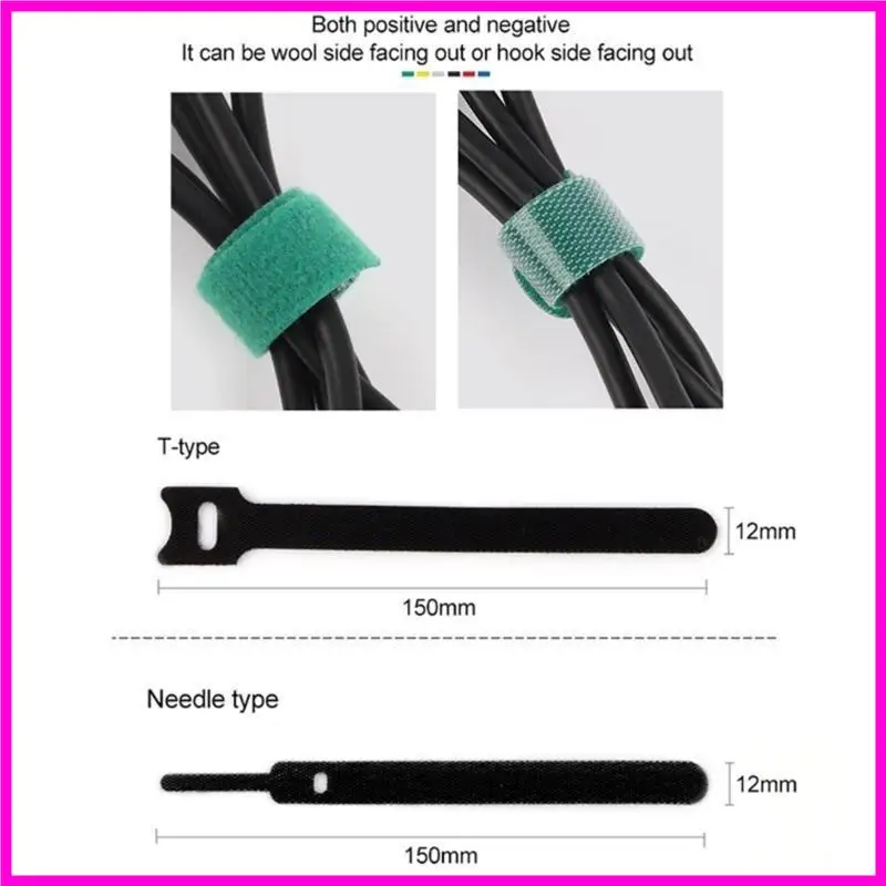 57BE Practical 2M Nylon Plant Hook Rings Ties Fastener Tape for Secure Plant Support