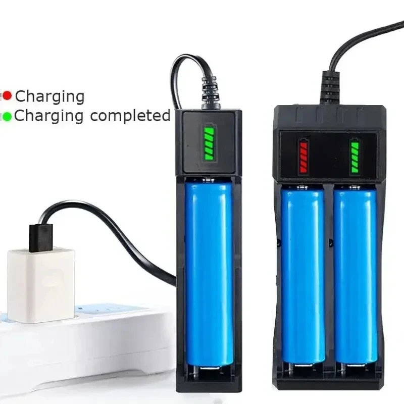 1/2/3pcs Universal 18650 Battery Charger LED Smart Quick Charging USB Rechargeable Lithium Battery Charger Dock Station Cradle