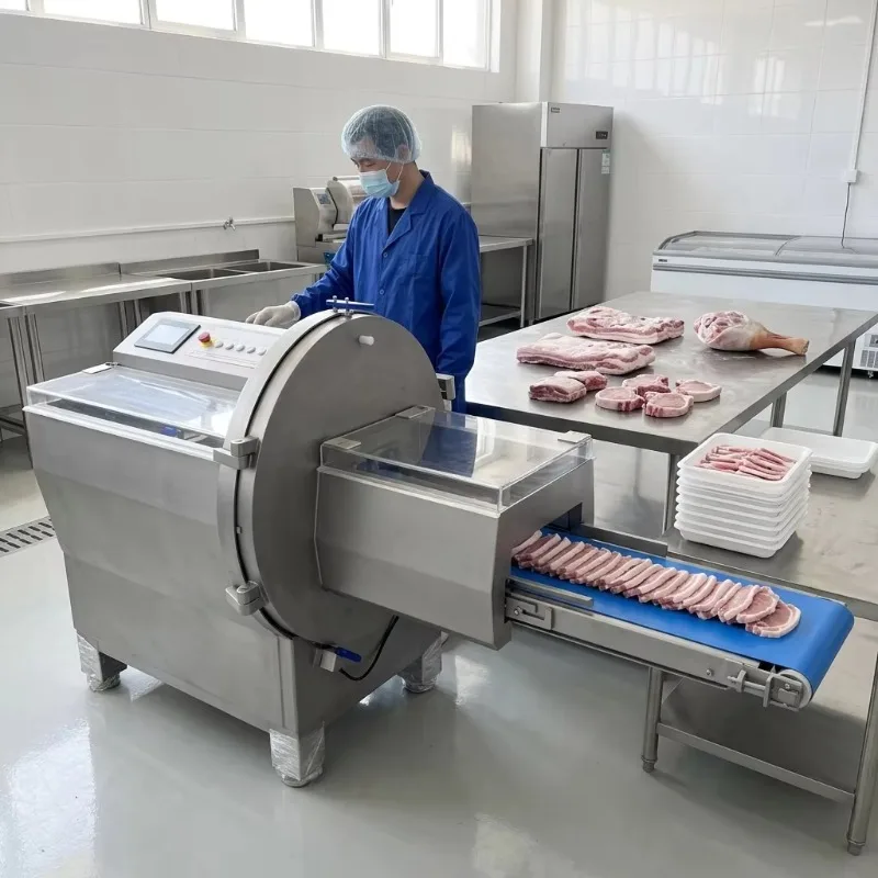Frozen Meat Bone Cutter Machine Automatic Stainless Steel Adjustable Thickness for Pig Sheep Rib Spine
