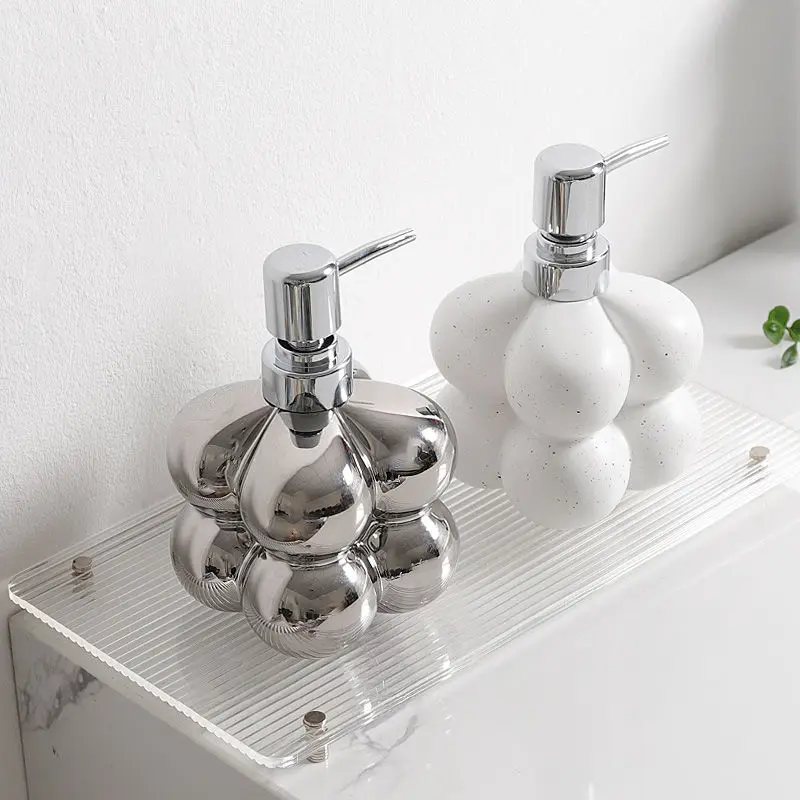 Silver-plated Emulsion Bottles Ceramic Sub-soap Containers Home Hotel Decorated Bathroom Shampoo Collection Bottles Wedding Gift