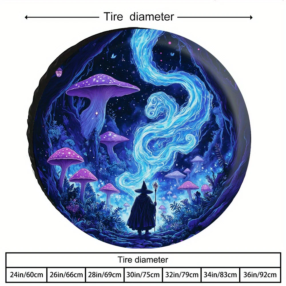 

Чехол для шин Mystical Wizard Forest, прочный виниловый устойчивый к царапинам багажник для запасного колеса