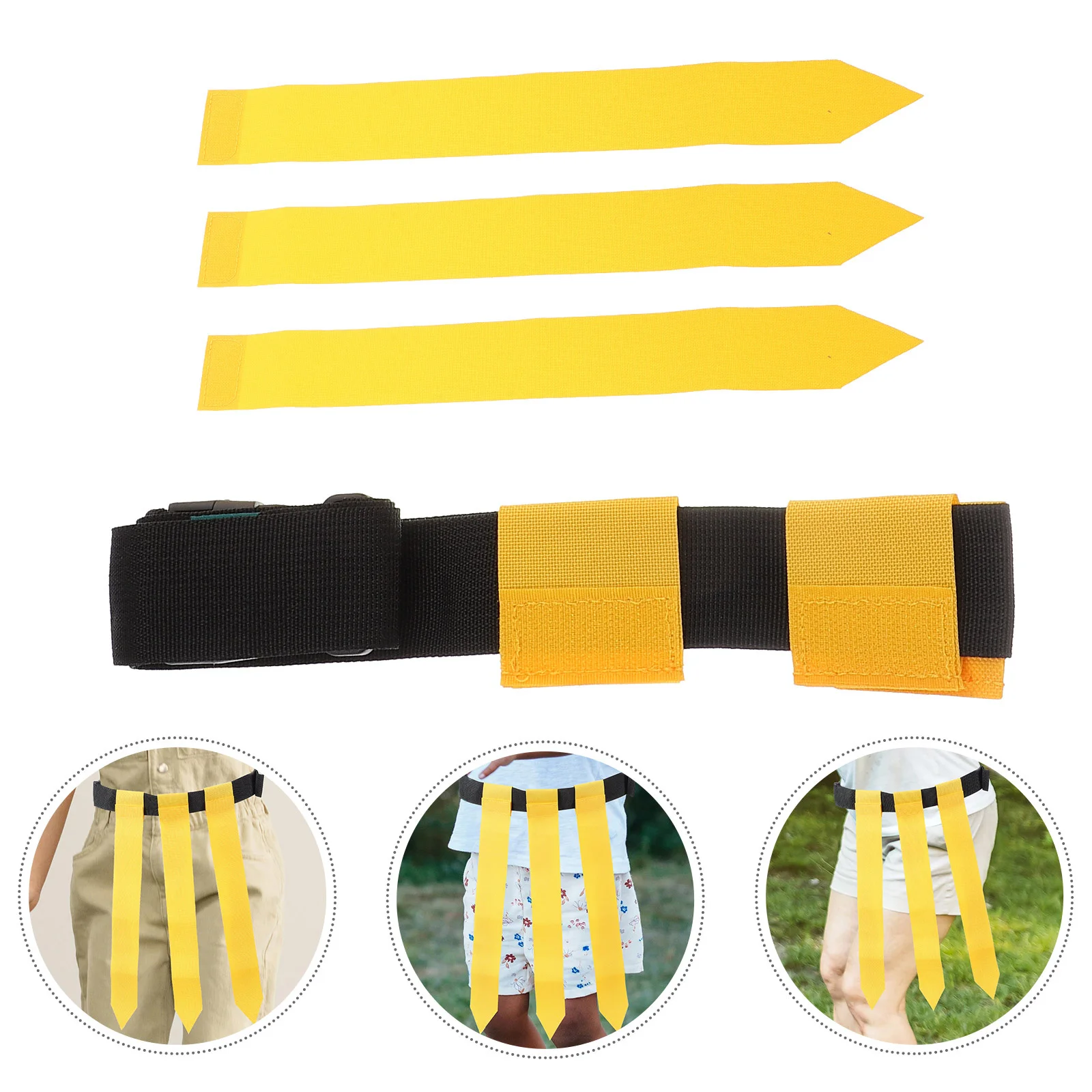 Cinturón de entrenamiento de fútbol con bandera, accesorio deportivo de Color amarillo, Material de PVC, tamaño ajustable, cinturones para adolescentes, banderas de fútbol de Rugby