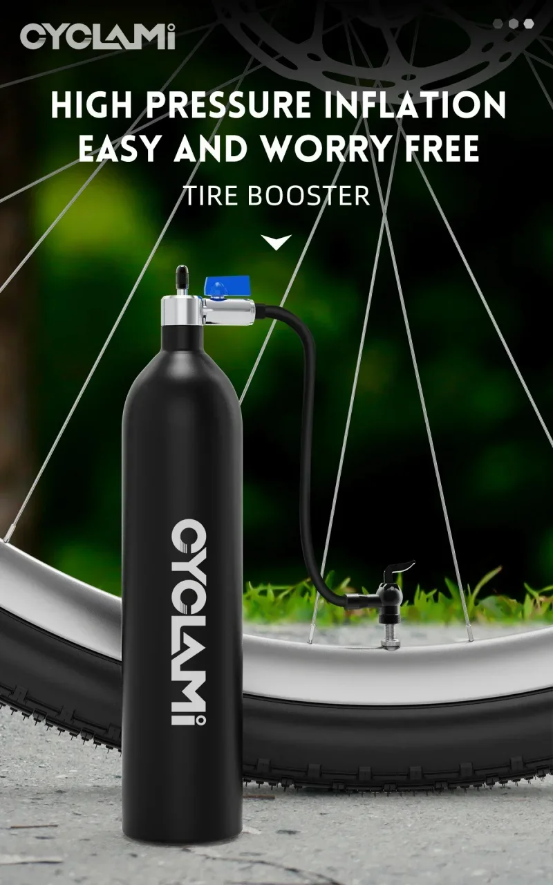 CYCLAMI 1,3 l Split Air Tank Fahrradreifenfüller MTB Road 29' Tubeless Reifenverstärker mit Zylinder für Rennradfahren – Detail 9