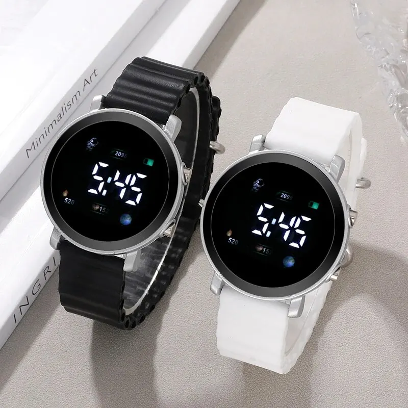 男性用LEDデジタル時計カップル時計スポーツミリタリーシリコン時計電子時計hodinky reloj hombre