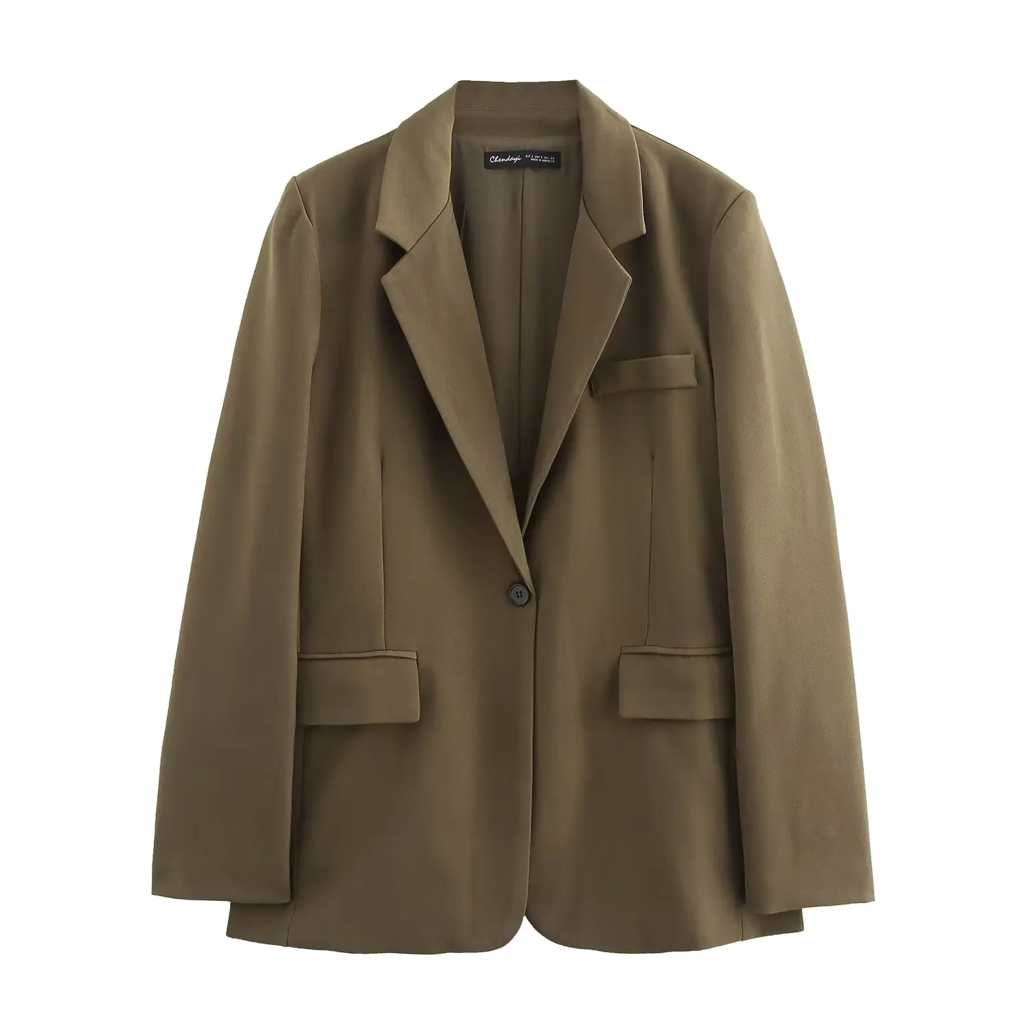 

Autumn Winter New Arrival Women's Basic Sle Long Sve Collared Casual Suit Jaet 255887 Straight Cut Versatile Faion