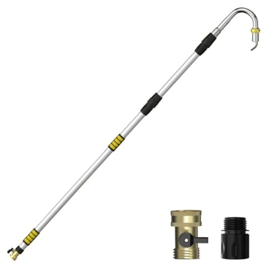 

Gutter Cleaning Tools from The Ground 24FT Reach Rain Cleaner with Bendable Wand and Quick Connect Adapter for Garden Hose