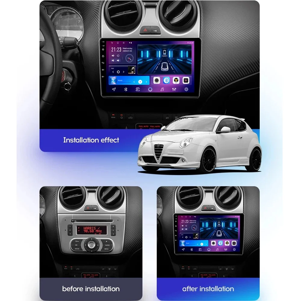 Car Radio Carplay For Alfa Romeo MiTo 955 2008-2016 Multimedia Video Player GPS Navigation Stereo Android Auto 4G WIFI Autoradio