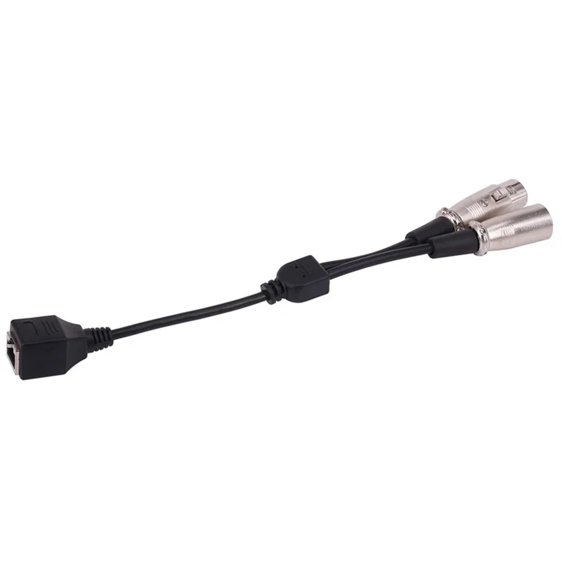 ABSQ-Audio Signal Transmission Short Cable One Point Two Line RJ45 To XLR Male+ Female RJ45 Female To XLR Male+ XLR Male 0.15M