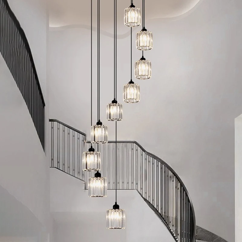 

Modern home decoration crystal chandelier, stair Pendant lamp, living room Pendant lights, interior lighting