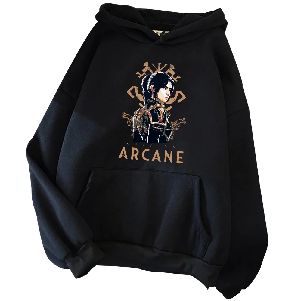 Arcane Season 2 Caitlyn Hoodie Harajuku Pullover Tops Sweatshirt Fans Gift Anime Hoodie Women Winter Clothes