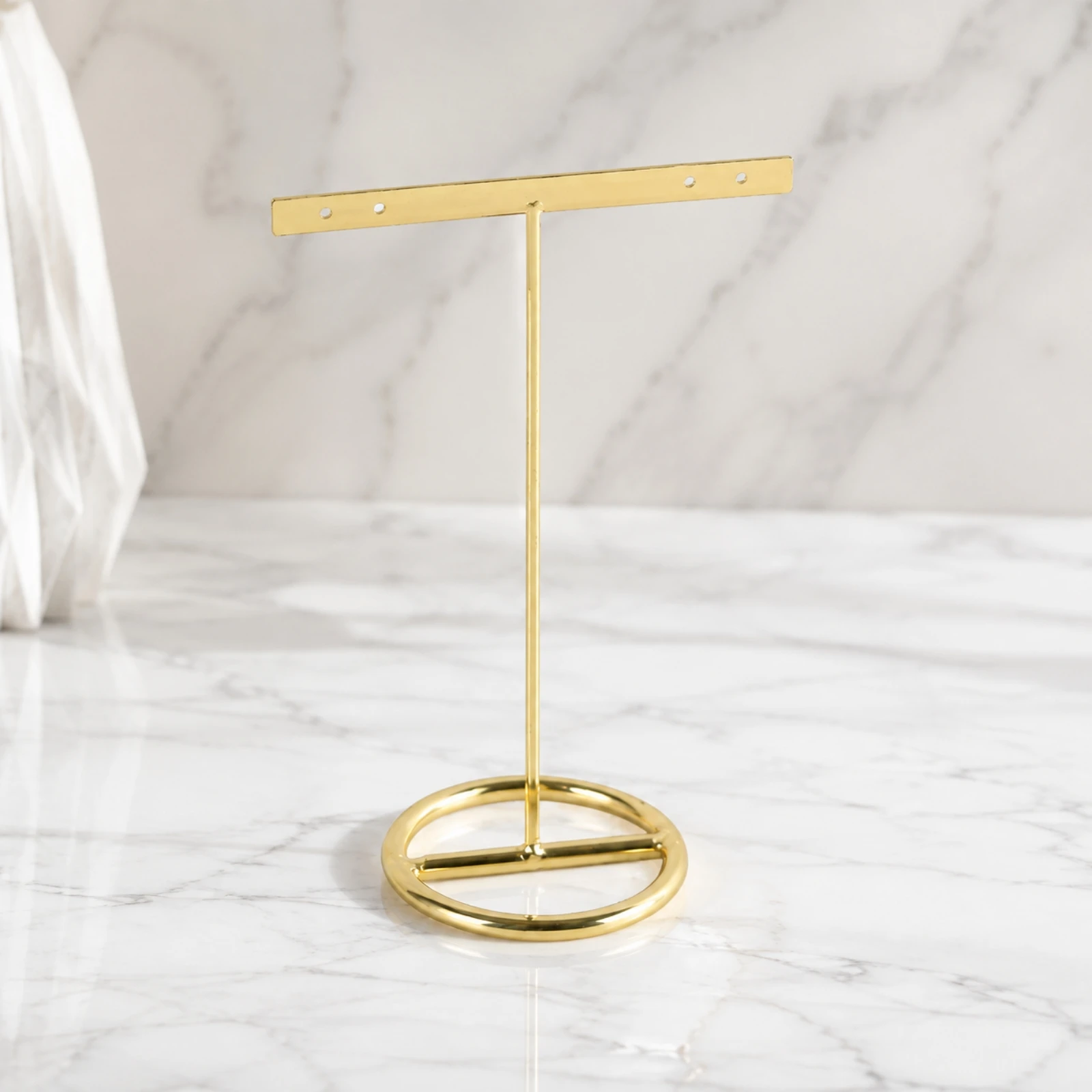 Earring Display Stand with Hanging Holes Decorative Metal Jewelry Stand with Circular Base Earring Display Holder Stable Sturdy