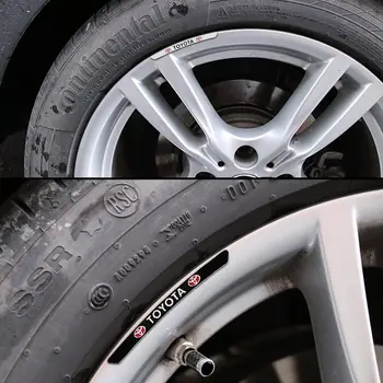 4ks hliníkové samolepky na náboj kola, odznaky a ráfky pneumatik, dekorace pro Toyota Corolla Camry RAV4 CHR Yaris Prius Prado Auris Avensis 6 nejlepší prodej Černý znak Toyoty Prado - №3