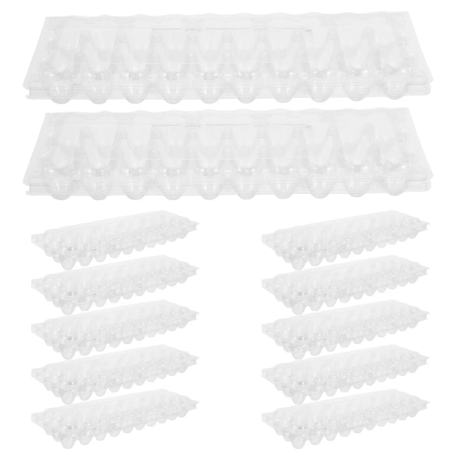 20Pcs Clear Plastic Quail Egg Carton Stackable Egg Storage Tray Holder Bulk Cartons Reusable Organize Farm Retail