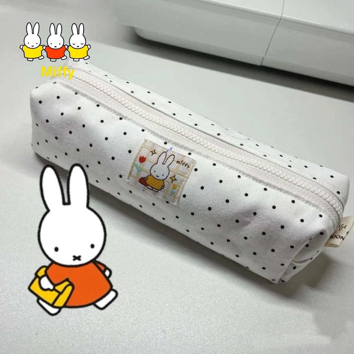 

Kawaii Anime Miffy Rabbit Pen Case Cute Cartoon Girl Heart Large-capacity Student Stationery Simple and Portable Storage Bag