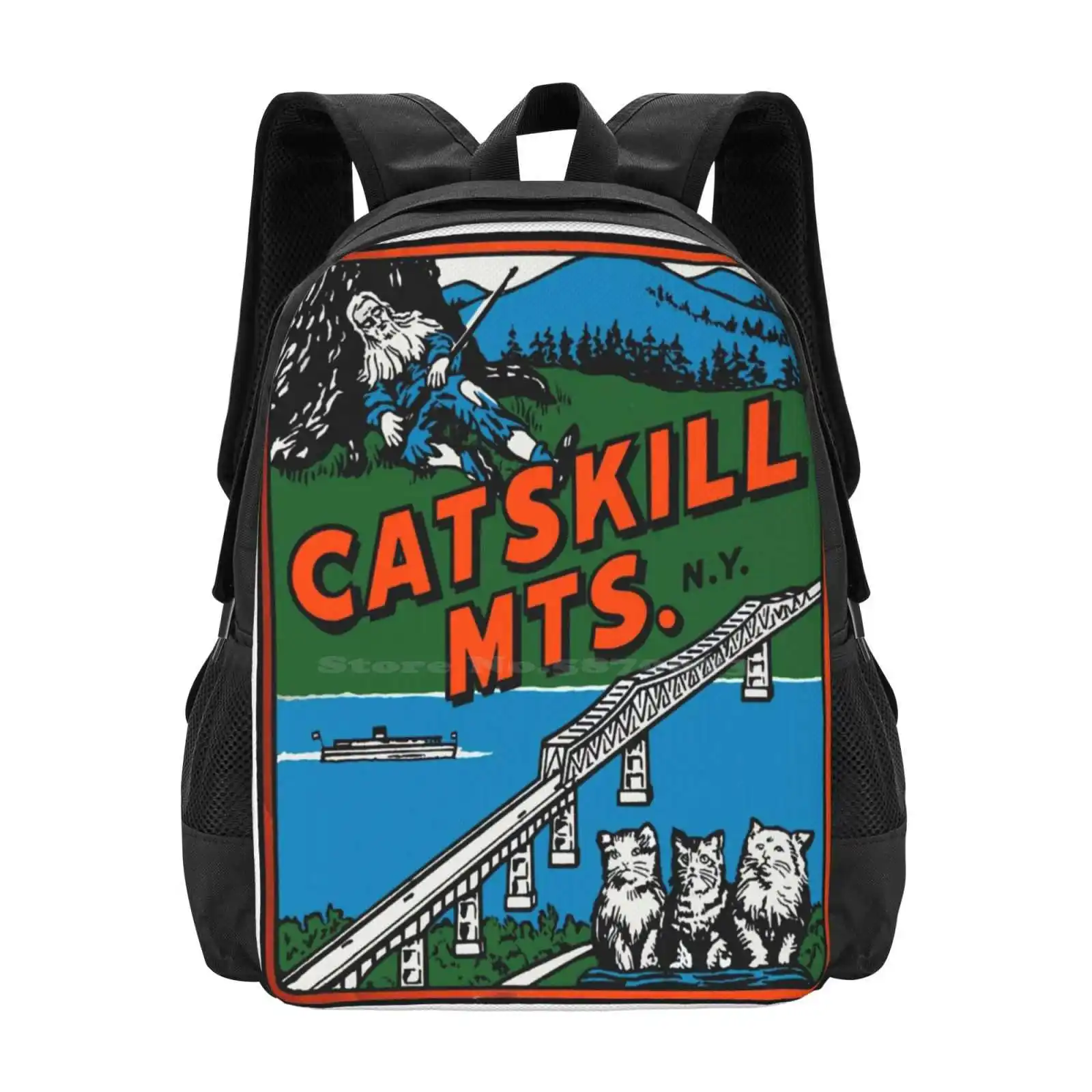 Vintage Style Catskill Mountains Hot Sale Backpack Fashion Bags Catskills Mountains Vintage Catskill Mountains Catskill Mts