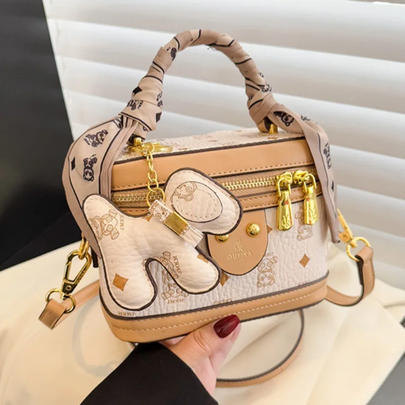 

Сумка-коробка с французским шикарным принтом 2024, женская роскошная винтажная сумка с верхней ручкой, сумка через плечо «день-ночь», повседневная сумка-слинг