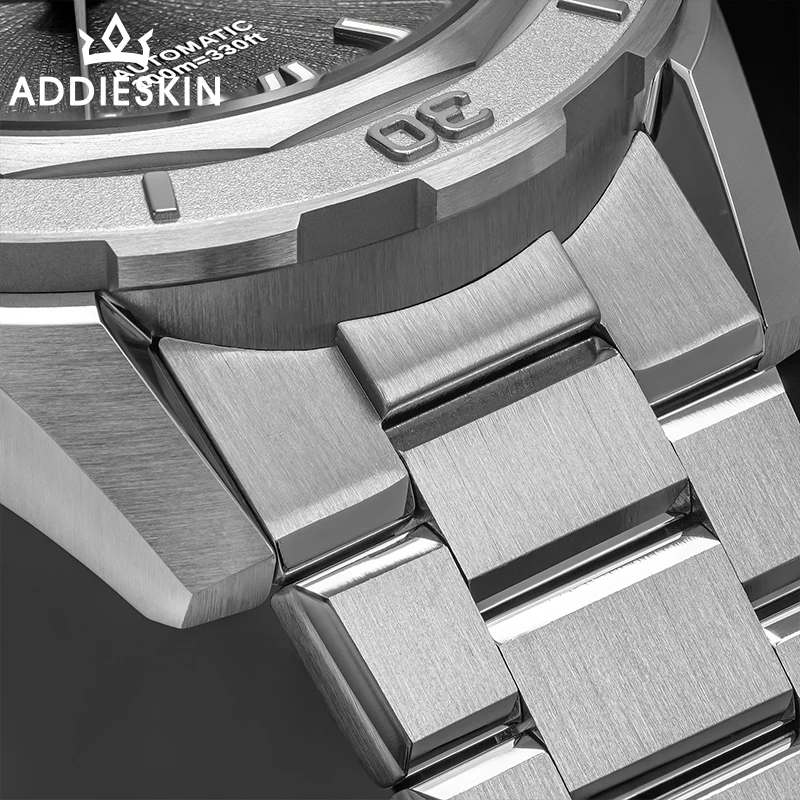 

K002 Black Gray Dial Japan 9015 Automatic Mechanical Watch ADDIESKIN Men Sapphire BGW9 Luminous 100m Waterproof Stainless Steel