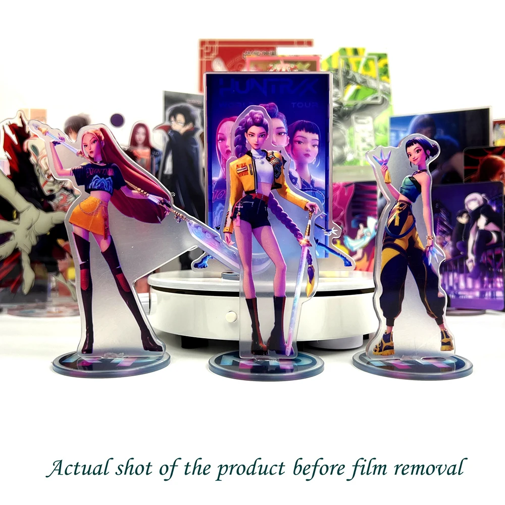 

Movie KPop Demon Hunters Rumi Mira Zoe Cosplay Standing Plates Cartoon Figures Model Acrylic Stand Desk Decoration Gifts