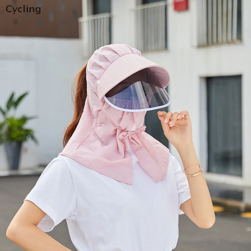 Ladies Casual Breathable Sun Hat Outdoor Cycling Face Mask Summer Fashionable All-Match Sun Protection Hat