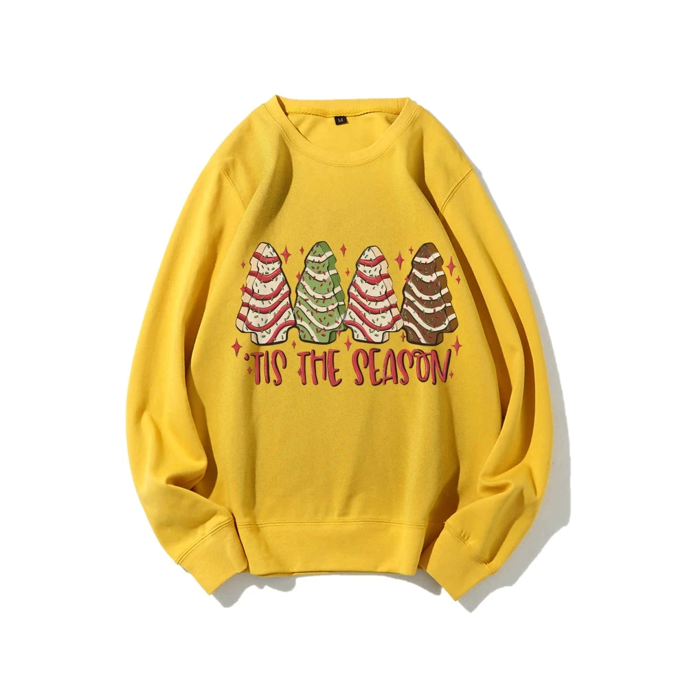 High Quality Hoodie Pure Cotton Christmas Striped Ice Cream Print Loose Round Neck Oversize Designer New Long Sleeves