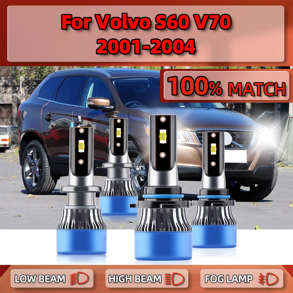 

40000LM H7 LED Headlight Bulbs 9005 HB3 Auto Headlamps 6000K White Car Lights 12V For Volvo S60 V70 2001 2002 2003 2004