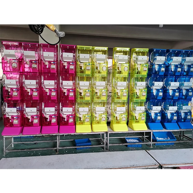Sq Arcade Coin Operated Commercial Kids Spiral Candy Gacha Gumball Machine with Compressor Cooling 110-220V 1 Year Warranty