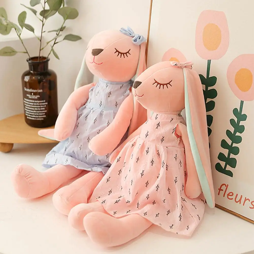 لطيف الأرنب دمية طفل مهدئا دمية على شكل أرنب دمية النوم الحيوانات المحشوة الاطفال بلوشي دمية لعبة آذان طويلة أرنب دمية الفتيات الهدايا