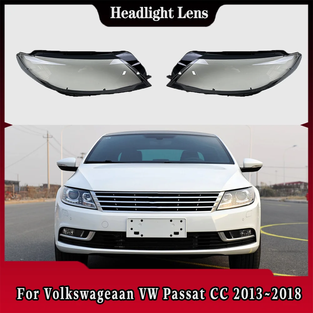 Headlight Lens For Volkswagen VW Passat CC 2013 2014 2015 2016 2017 2018 Transparent Headlamp Cover Plexiglass Lampshade