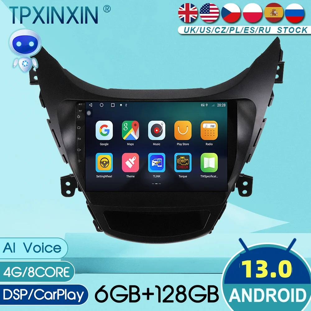 

Navirider 9 inch Android 13 Screen For Hyundai Elantra 2010 2011 2012 2013 Car Radio Multimedia Video Player Navigation GPS 2din