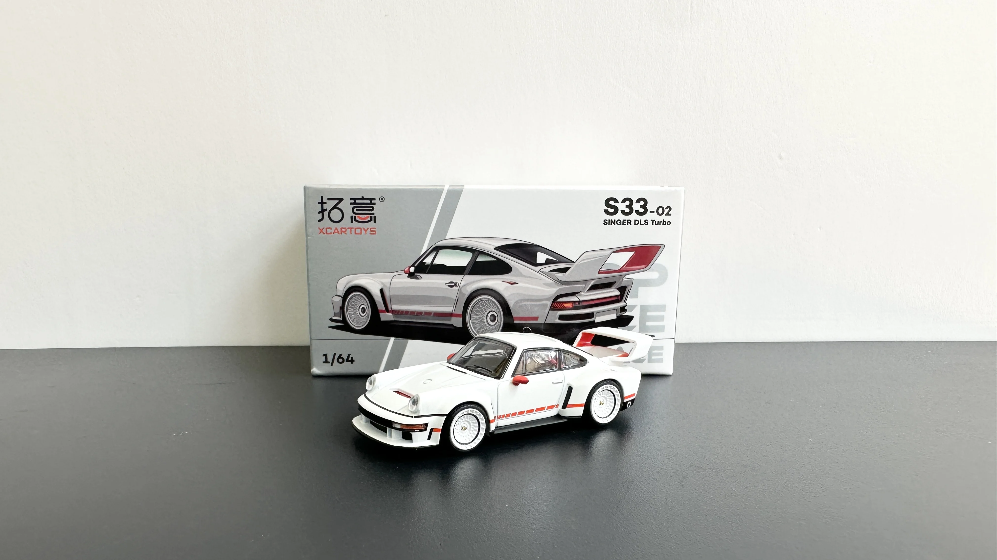 1:64 بورش، White SINGER DLS Turbo Racing Model، TOEIC POSRACE Alloy